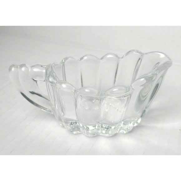 Vintage Heisey Clear Glass Petite Cristolite Ribbed Cream & Sugar Set - Picture 2 of 9